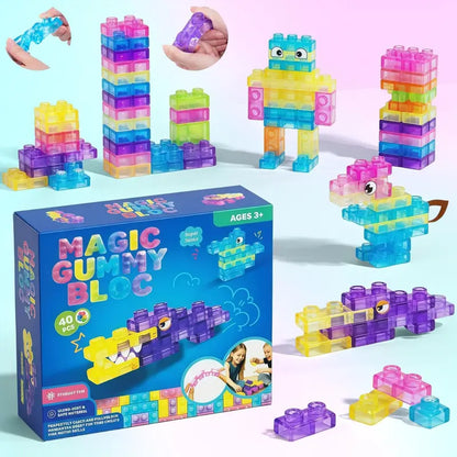 Soft Gummy Jelly Sensory Building Blocks – 40 Pieces