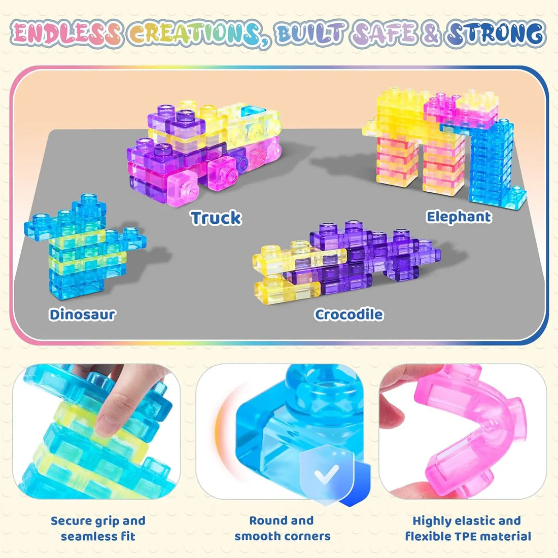 Soft Gummy Jelly Sensory Building Blocks – 40 Pieces