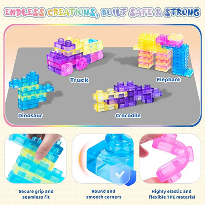Soft Gummy Jelly Sensory Building Blocks – 40 Pieces