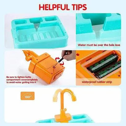 Instructions for using a waterproof device with text overlay on a light blue background