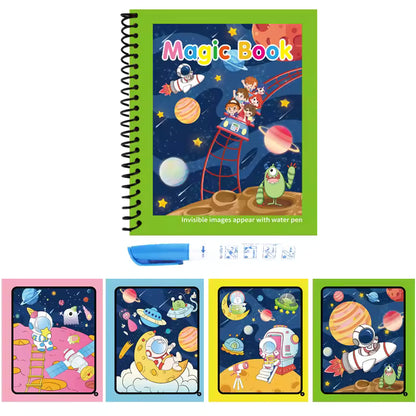 Reusable Magic Water Coloring Book with Magic Pen – Zoo Animals | Mess-Free Learning Book for Kids